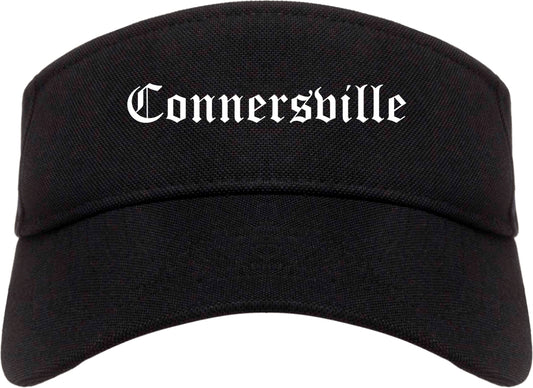 Connersville Indiana IN Old English Mens Visor Cap Hat Black