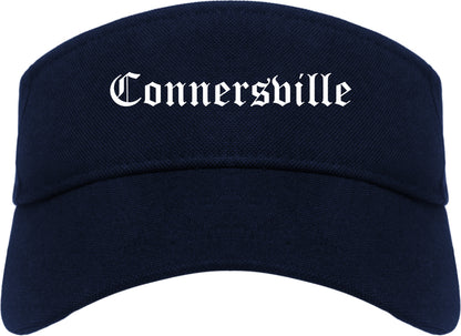 Connersville Indiana IN Old English Mens Visor Cap Hat Navy Blue