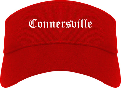 Connersville Indiana IN Old English Mens Visor Cap Hat Red
