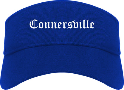 Connersville Indiana IN Old English Mens Visor Cap Hat Royal Blue