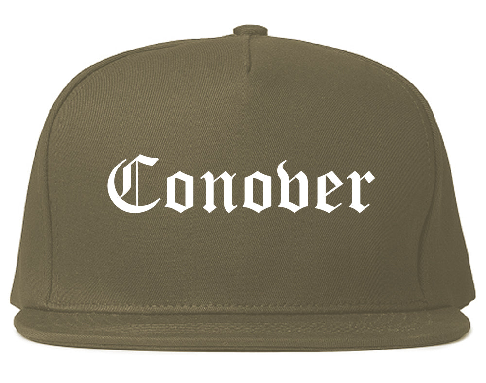 Conover North Carolina NC Old English Mens Snapback Hat Grey