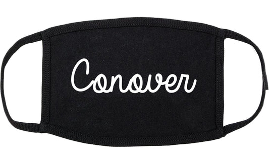 Conover North Carolina NC Script Cotton Face Mask Black