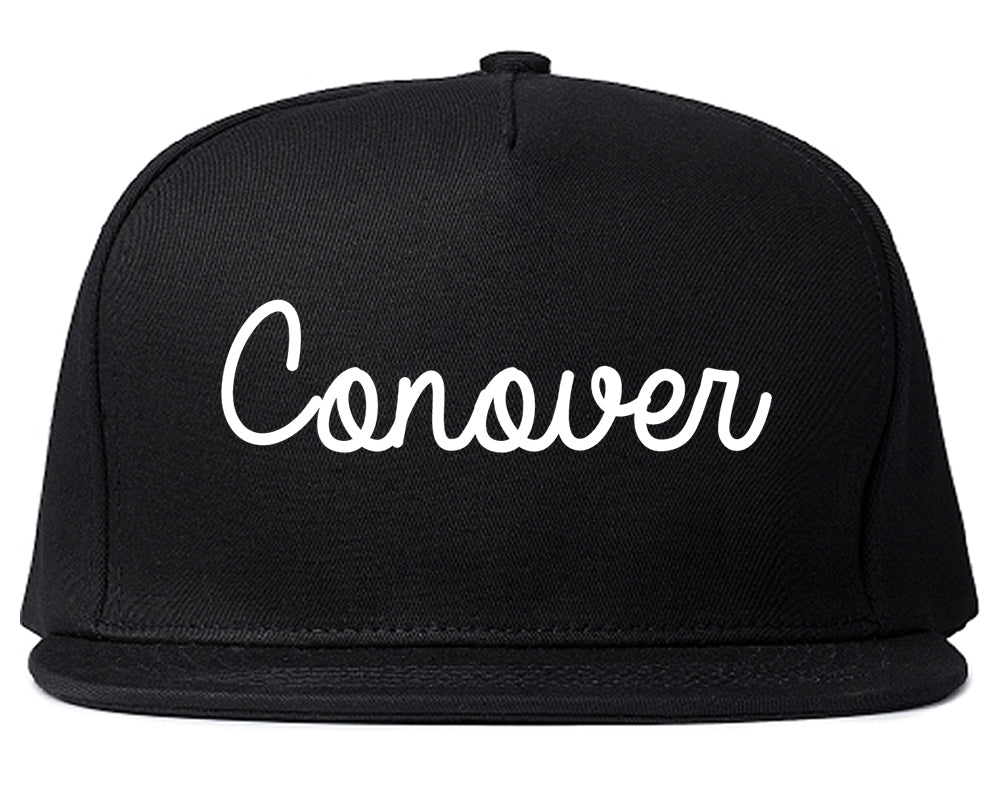 Conover North Carolina NC Script Mens Snapback Hat Black