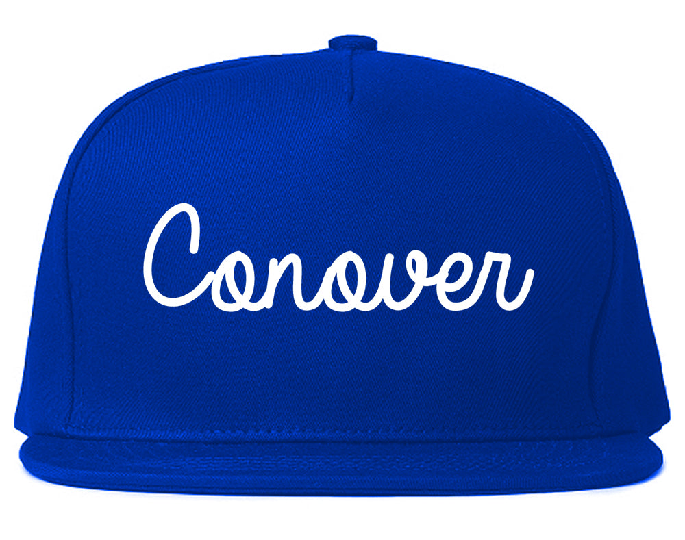 Conover North Carolina NC Script Mens Snapback Hat Royal Blue