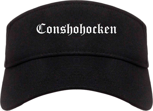 Conshohocken Pennsylvania PA Old English Mens Visor Cap Hat Black
