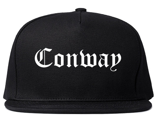 Conway Arkansas AR Old English Mens Snapback Hat Black