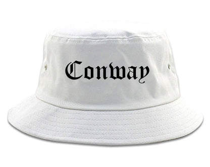 Conway Arkansas AR Old English Mens Bucket Hat White