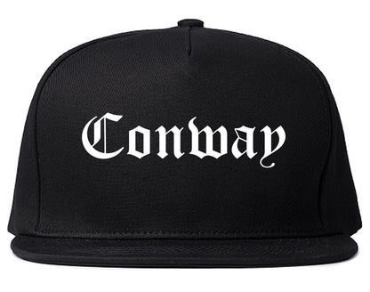 Conway South Carolina SC Old English Mens Snapback Hat Black