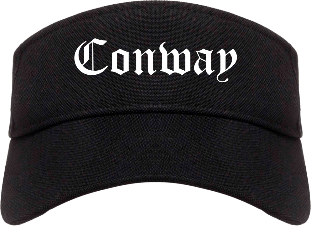 Conway South Carolina SC Old English Mens Visor Cap Hat Black