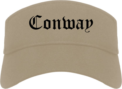 Conway South Carolina SC Old English Mens Visor Cap Hat Khaki