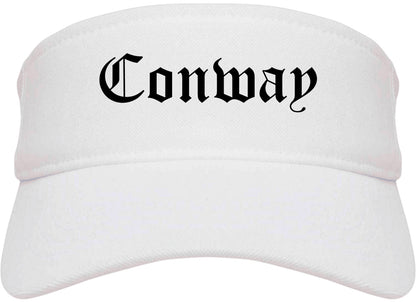 Conway South Carolina SC Old English Mens Visor Cap Hat White