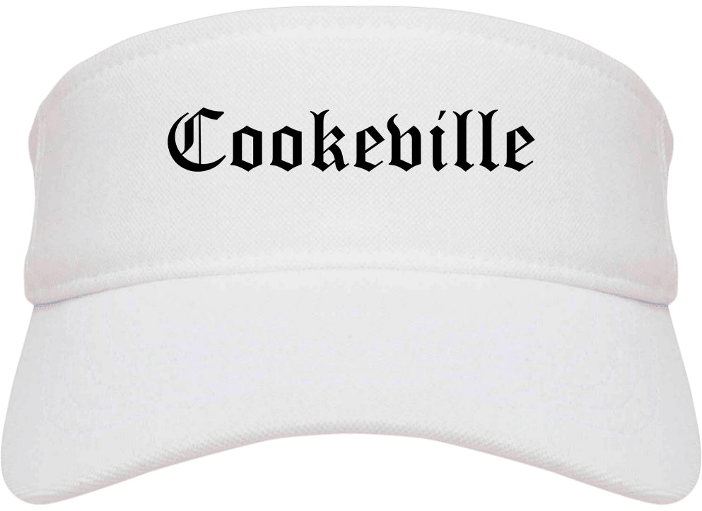 Cookeville Tennessee TN Old English Mens Visor Cap Hat White
