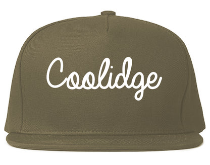 Coolidge Arizona AZ Script Mens Snapback Hat Grey