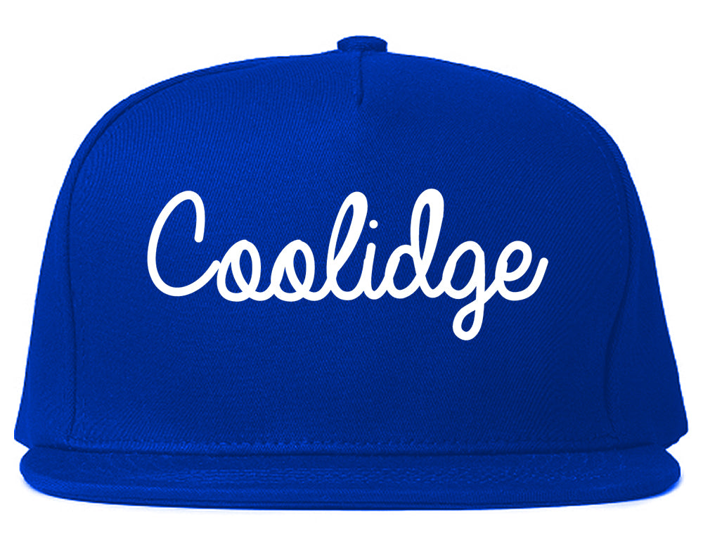 Coolidge Arizona AZ Script Mens Snapback Hat Royal Blue