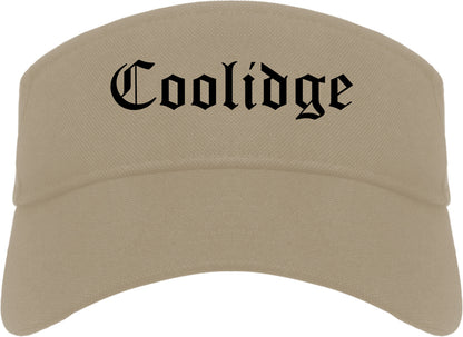 Coolidge Arizona AZ Old English Mens Visor Cap Hat Khaki