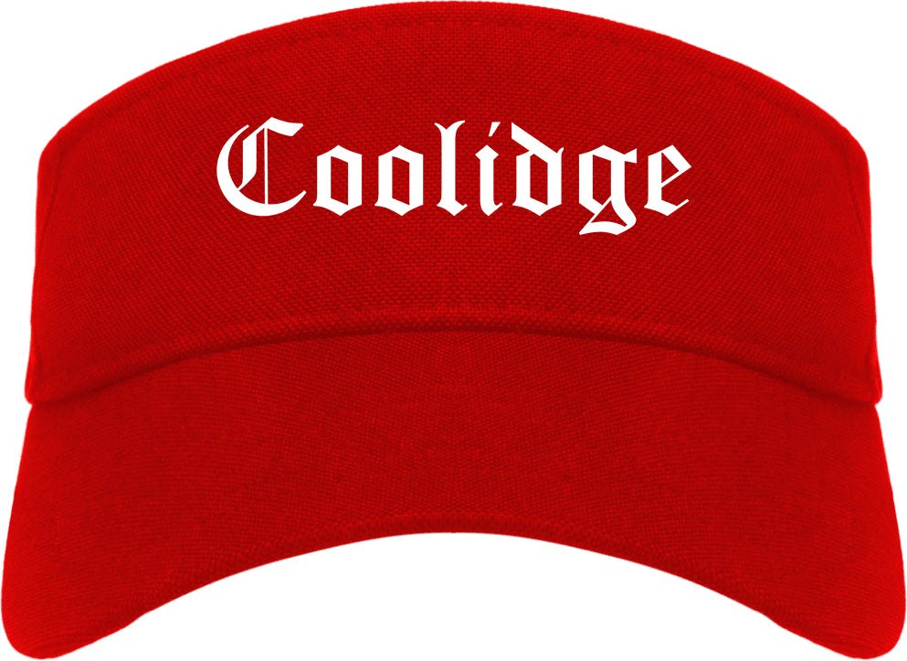 Coolidge Arizona AZ Old English Mens Visor Cap Hat Red