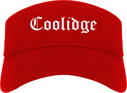Coolidge Arizona AZ Old English Mens Visor Cap Hat Red