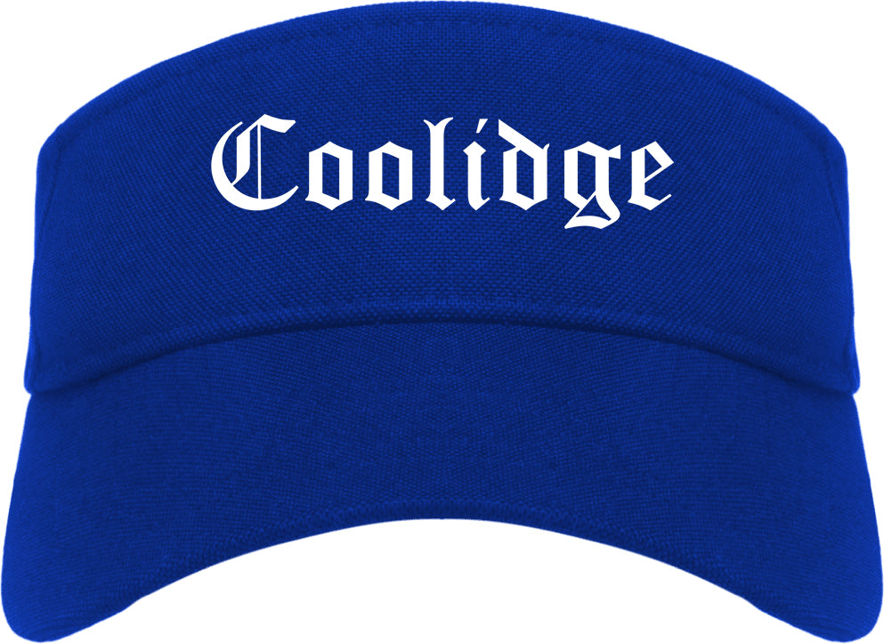 Coolidge Arizona AZ Old English Mens Visor Cap Hat Royal Blue