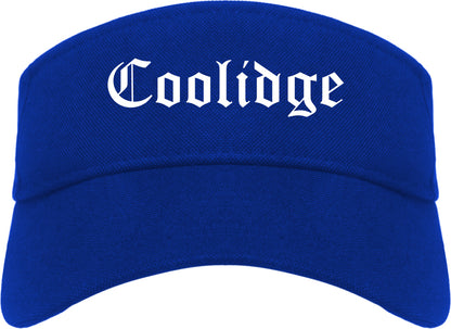 Coolidge Arizona AZ Old English Mens Visor Cap Hat Royal Blue