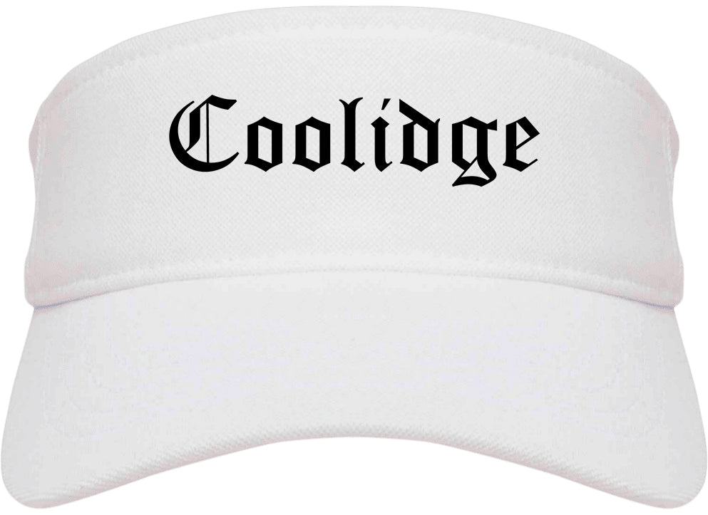 Coolidge Arizona AZ Old English Mens Visor Cap Hat White
