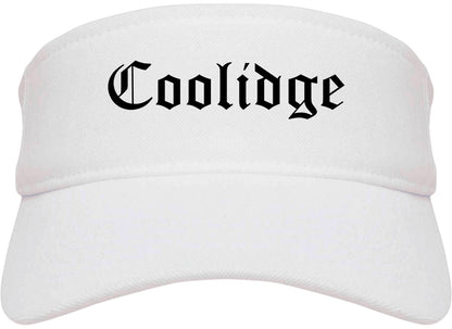 Coolidge Arizona AZ Old English Mens Visor Cap Hat White