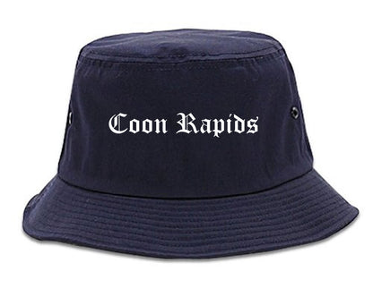 Coon Rapids Minnesota MN Old English Mens Bucket Hat Navy Blue