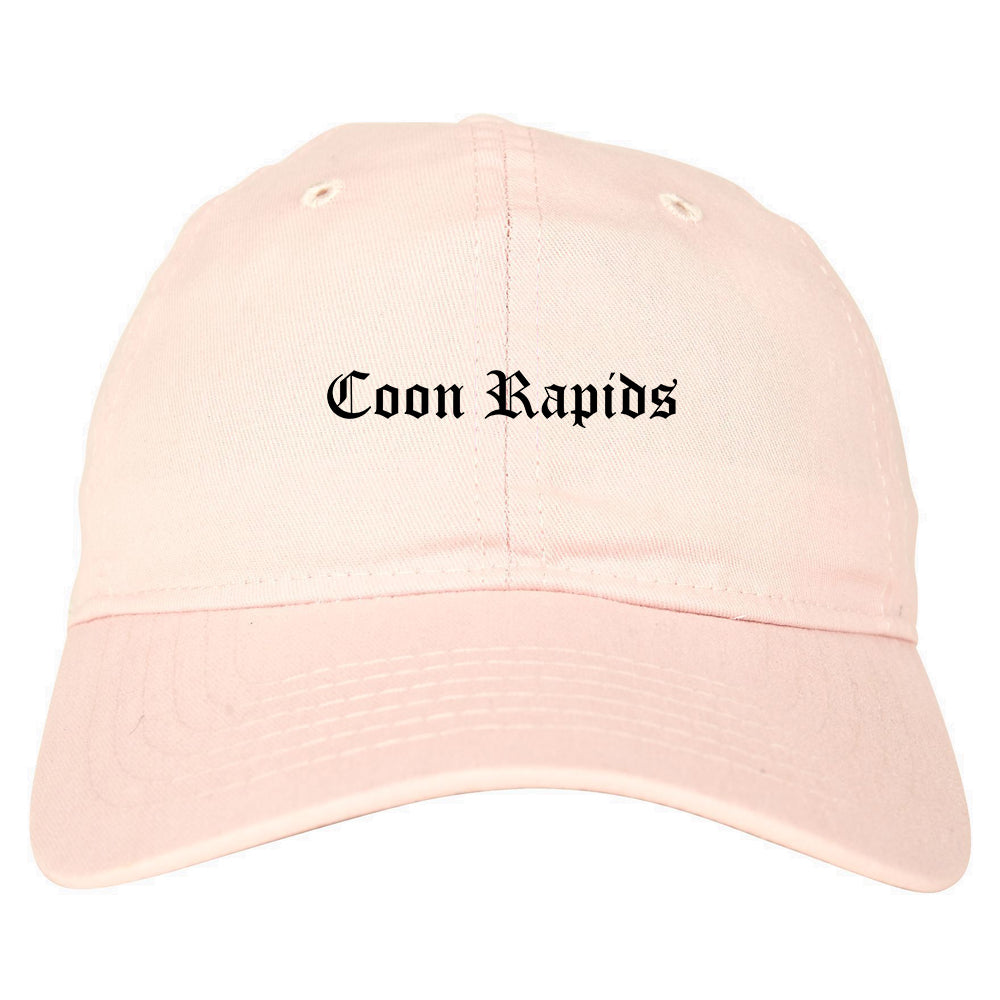 Coon Rapids Minnesota MN Old English Mens Dad Hat Baseball Cap Pink