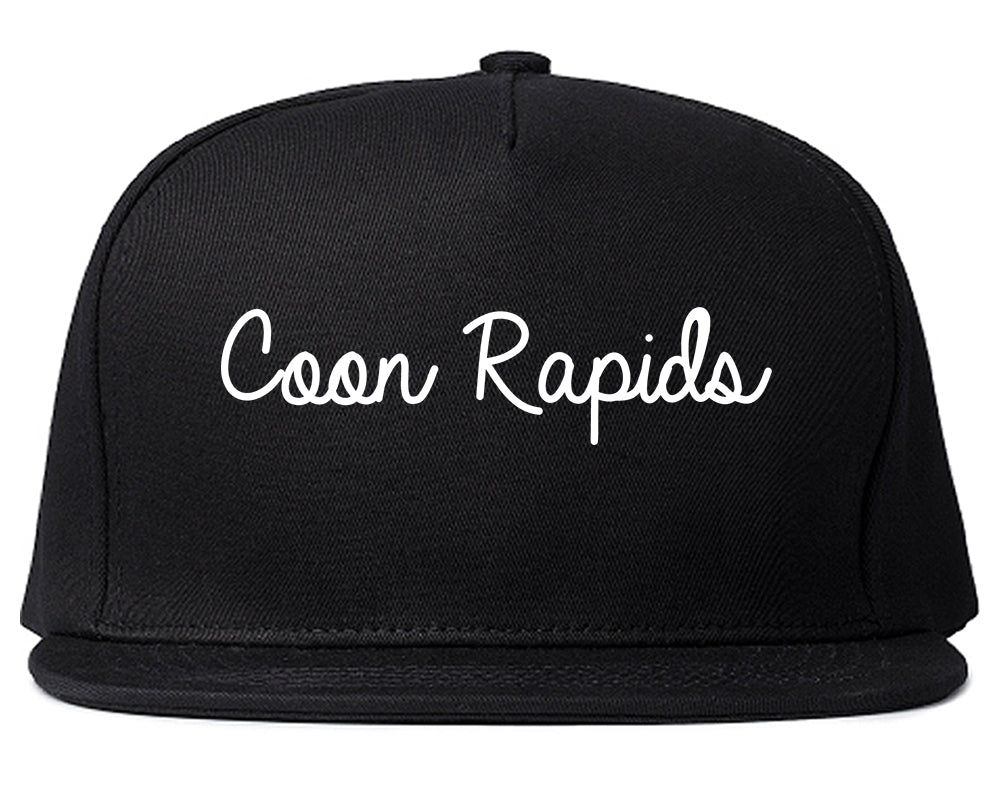 Coon Rapids Minnesota MN Script Mens Snapback Hat Black