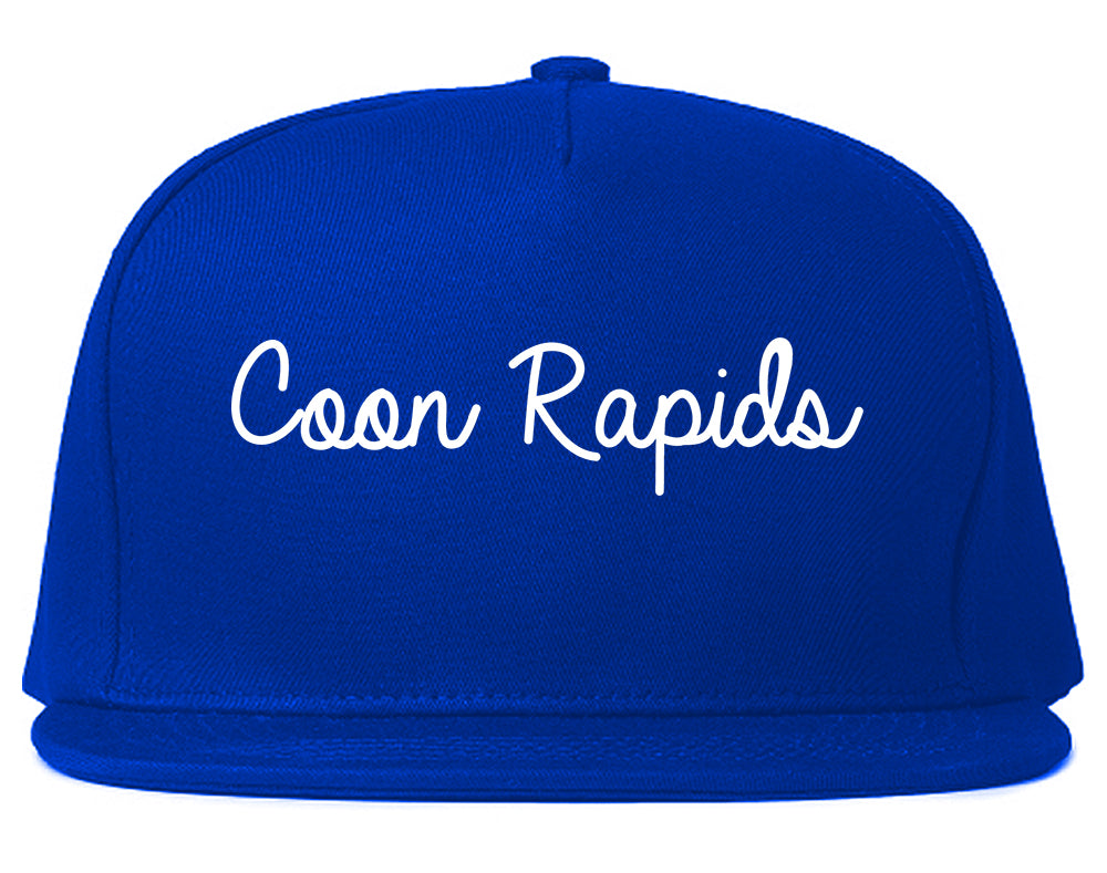 Coon Rapids Minnesota MN Script Mens Snapback Hat Royal Blue