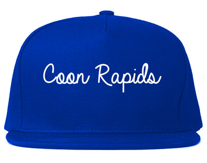 Coon Rapids Minnesota MN Script Mens Snapback Hat Royal Blue