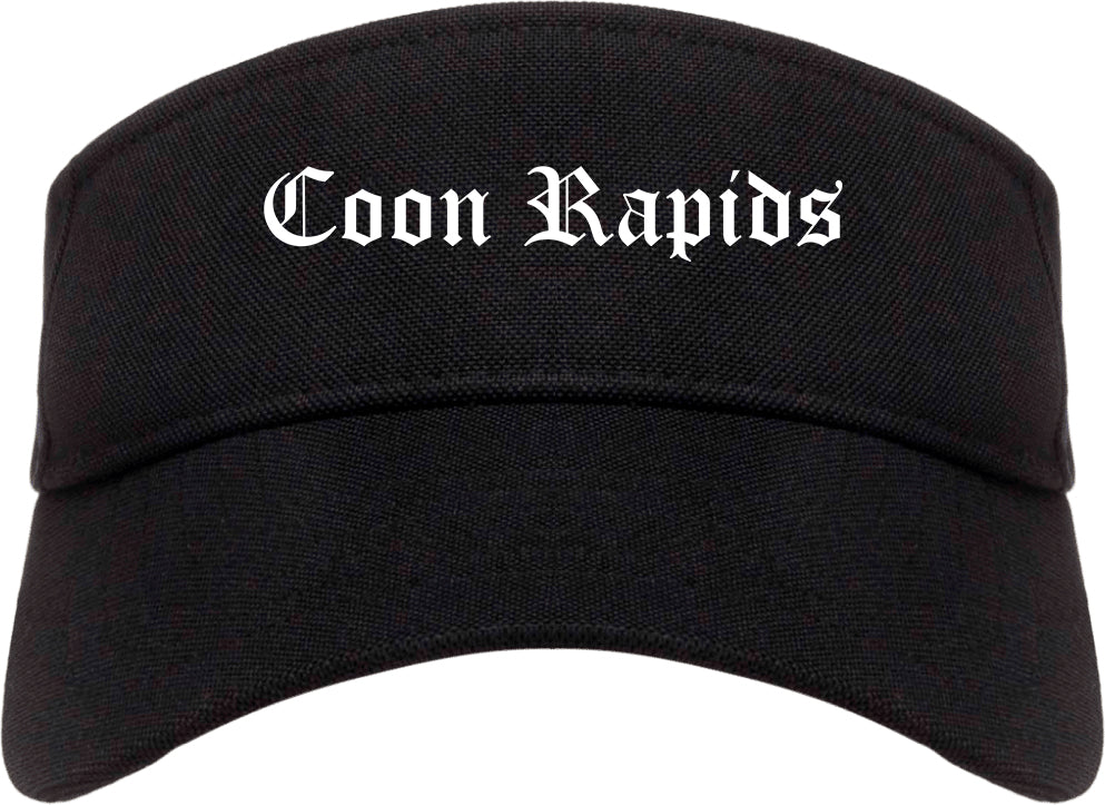 Coon Rapids Minnesota MN Old English Mens Visor Cap Hat Black