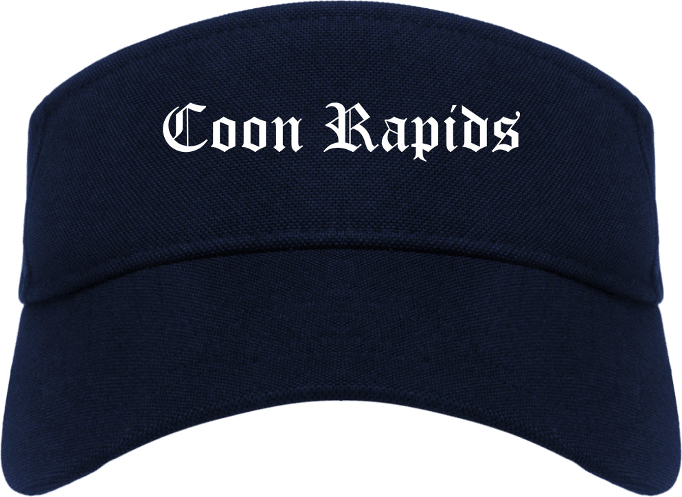 Coon Rapids Minnesota MN Old English Mens Visor Cap Hat Navy Blue