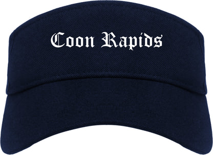 Coon Rapids Minnesota MN Old English Mens Visor Cap Hat Navy Blue