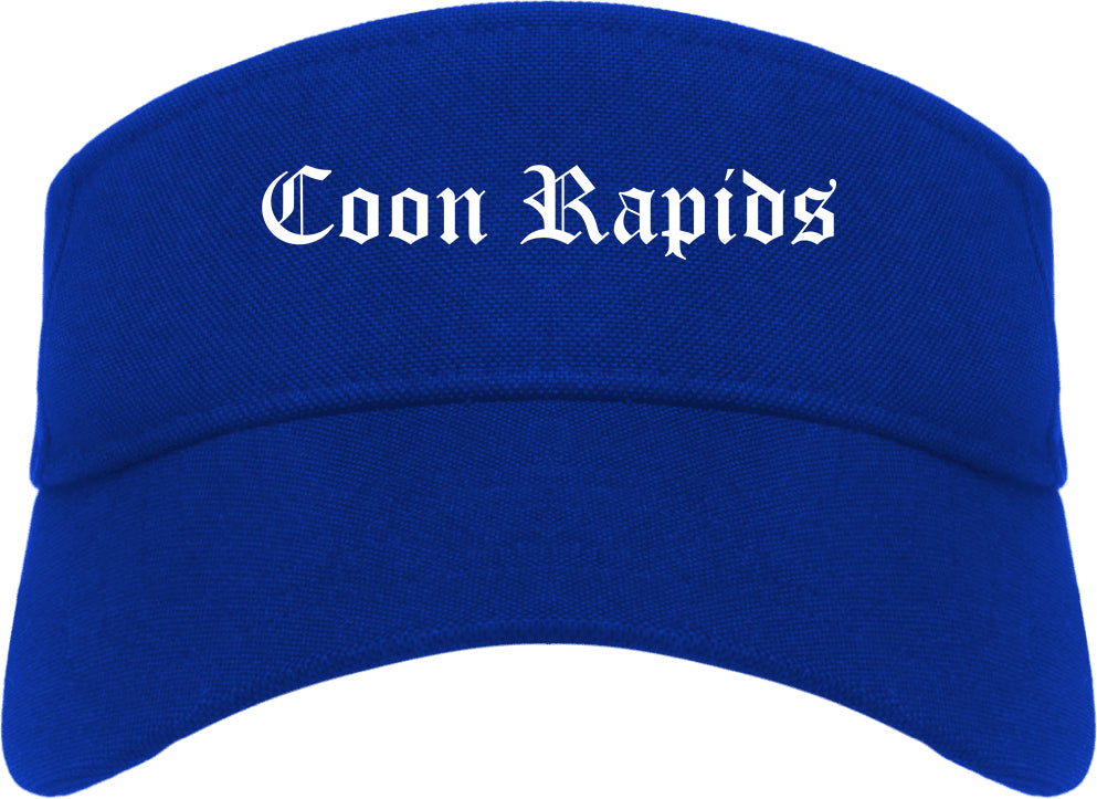 Coon Rapids Minnesota MN Old English Mens Visor Cap Hat Royal Blue