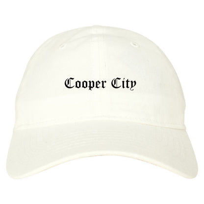 Cooper City Florida FL Old English Mens Dad Hat Baseball Cap White
