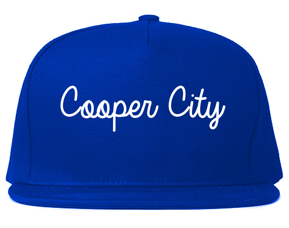 Cooper City Florida FL Script Mens Snapback Hat Royal Blue