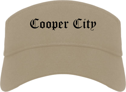 Cooper City Florida FL Old English Mens Visor Cap Hat Khaki