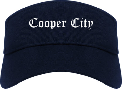 Cooper City Florida FL Old English Mens Visor Cap Hat Navy Blue