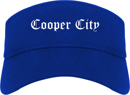 Cooper City Florida FL Old English Mens Visor Cap Hat Royal Blue