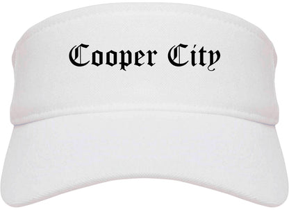 Cooper City Florida FL Old English Mens Visor Cap Hat White