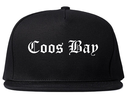 Coos Bay Oregon OR Old English Mens Snapback Hat Black