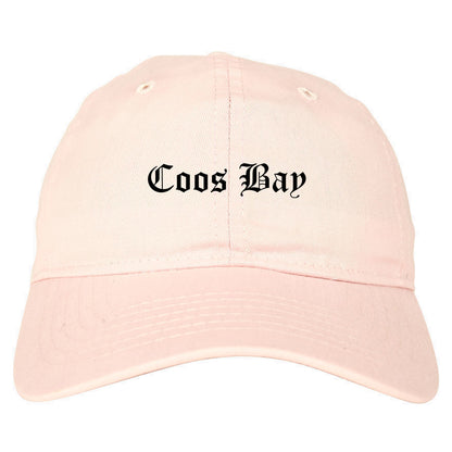 Coos Bay Oregon OR Old English Mens Dad Hat Baseball Cap Pink