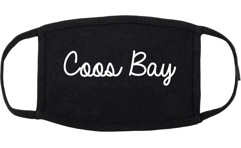 Coos Bay Oregon OR Script Cotton Face Mask Black