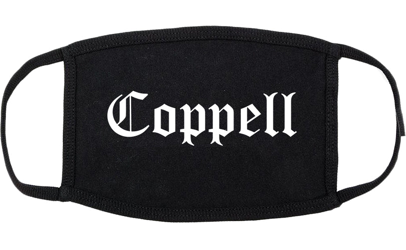 Coppell Texas TX Old English Cotton Face Mask Black