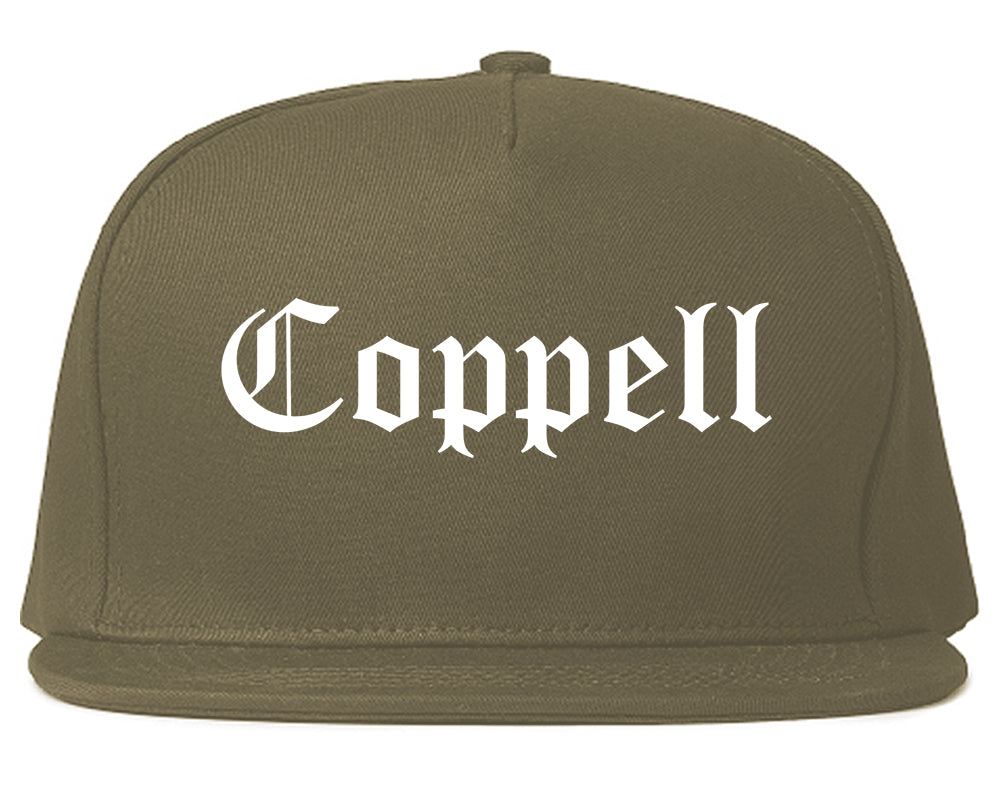 Coppell Texas TX Old English Mens Snapback Hat Grey
