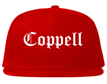 Coppell Texas TX Old English Mens Snapback Hat Red