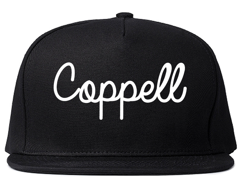 Coppell Texas TX Script Mens Snapback Hat Black