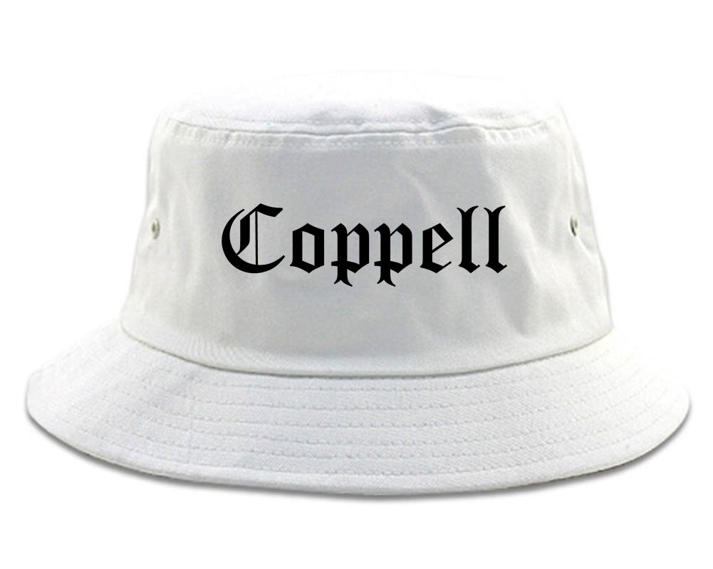 Coppell Texas TX Old English Mens Bucket Hat White