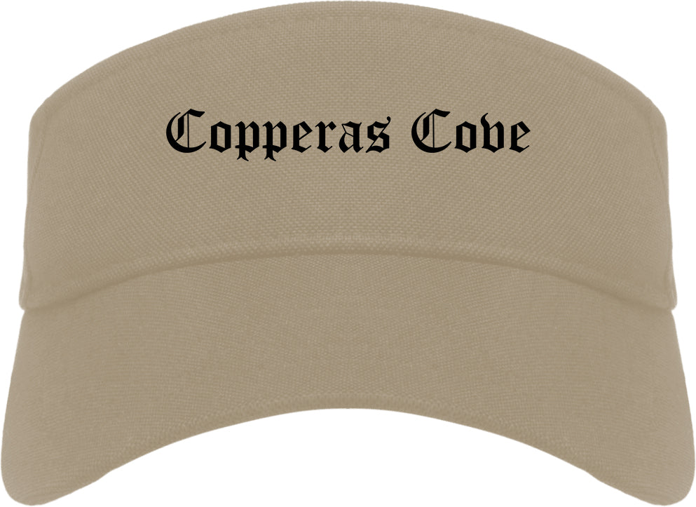 Copperas Cove Texas TX Old English Mens Visor Cap Hat Khaki