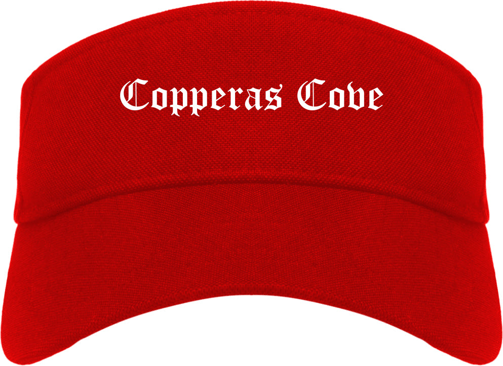 Copperas Cove Texas TX Old English Mens Visor Cap Hat Red
